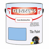 Denny's Tile Paint For Bathroom Tile Colour- Turbo Workshop Blue - Moistureproof Easy-Clean Makeover