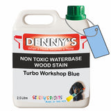 Denny's Stain Paint For Fences Colour- Turbo Workshop Blue - Weatherproof Uv-Safe Protect