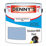 Denny's Emulsion Paint For Walls Colour- Mist Moonlight Reflection Blue - Matte Wipe-Clean Durable Coverage