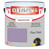 Denny's Floor Paint For Commercial Areas Colour- Twilight Ultra Violet - High-Traffic Anti-Slip Hardwearing