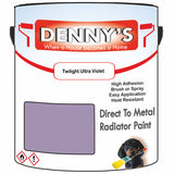 Denny's High Temp Paint For Radiators Colour- Twilight Ultra Violet - Heatproof No-Yellow Durable