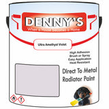 Denny's High Temp Paint For Radiators Colour- Ultra Amethyst Violet - Heatproof No-Yellow Durable