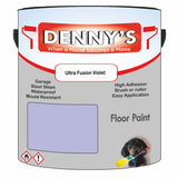 Denny's Floor Paint For Garages Colour- Ultra Fusion Violet - Oilproof Tyre-Tough Hardwearing