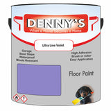 Denny's Floor Paint For Garages Colour- Ultra Line Violet - Oilproof Tyre-Tough Hardwearing