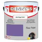 Denny's Floor Paint For Garages Colour- Ultra Regal Violet - Oilproof Tyre-Tough Hardwearing