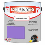 Denny's Floor Paint For Garages Colour- Ultra Twilight Violet - Oilproof Tyre-Tough Hardwearing
