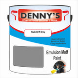 Denny's Emulsion Paint For Walls Colour- Slate Drift Grey - Matte Wipe-Clean Durable Coverage