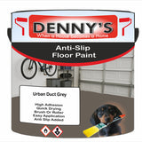 Denny's Floor Paint For Grip Coating Colour- Urban Duct Grey - Anti-Slip Hardwearing Safe