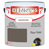 Denny's Floor Paint For Garages Colour- Urban Duct Grey - Oilproof Tyre-Tough Hardwearing