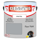 Denny's Floor Paint For Garages Colour- Urban Grey - Oilproof Tyre-Tough Hardwearing