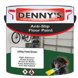 Denny's Floor Paint For Grip Coating Colour- Utility Field Green - Anti-Slip Hardwearing Safe