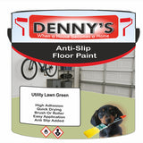 Denny's Floor Paint For Grip Coating Colour- Utility Lawn Green - Anti-Slip Hardwearing Safe