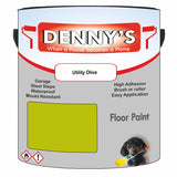 Denny's Floor Paint For Sheds Colour- Utility Olive - Durable Anti-Slip Weatherproof