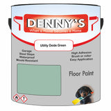 Denny's Floor Paint For Garages Colour- Utility Oxide Green - Oilproof Tyre-Tough Hardwearing