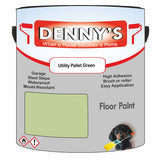 Denny's Floor Paint For Garages Colour- Utility Pallet Green - Oilproof Tyre-Tough Hardwearing
