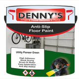 Denny's Floor Paint For Grip Coating Colour- Utility Pioneer Green - Anti-Slip Hardwearing Safe