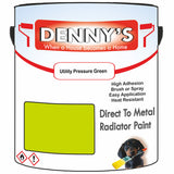 Denny's High Temp Paint For Grilles Colour- Utility Pressure Green - Heatproof Rustguard Durable