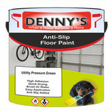 Denny's Floor Paint For Grip Coating Colour- Utility Pressure Green - Anti-Slip Hardwearing Safe