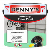 Denny's Floor Paint For Grip Coating Colour- Utility Retro Green - Anti-Slip Hardwearing Safe
