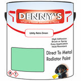 Denny's High Temp Paint For Stoves Colour- Utility Retro Green - Heatproof Soot-Resistant Durable