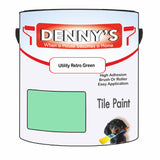 Denny's Tile Paint For Bathroom Tile Colour- Utility Retro Green - Moistureproof Easy-Clean Makeover