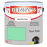 Denny's Floor Paint For Commercial Areas Colour- Utility Retro Green - High-Traffic Anti-Slip Hardwearing