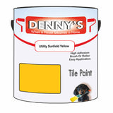 Denny's Tile Paint For Kitchen Tile Colour- Utility Sunfield Yellow - Wipe-Clean Grease-Resistant Refresh