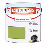 Denny's Tile Paint For Bathroom Tile Colour- Utility Workshop Green - Moistureproof Easy-Clean Makeover
