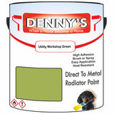 Denny's High Temp Paint For Grilles Colour- Utility Workshop Green - Heatproof Rustguard Durable