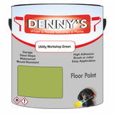 Denny's Floor Paint For Sheds Colour- Utility Workshop Green - Durable Anti-Slip Weatherproof