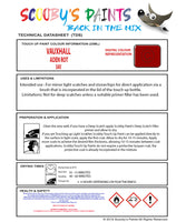 Touch Up Paint Instructions for use Vauxhall Mokka Aden Rot Code 34V