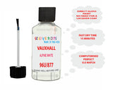 paint code location Vauxhall Campo Alpine White/Weiss Code 96U/877
