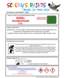 Touch Up Paint Instructions for use Vauxhall Combo Apple Green/Apfelgruen Code 371/36L