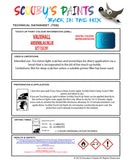 Touch Up Paint Instructions for use Vauxhall Combo Ardenblau/Blue Code 82T/12U/291