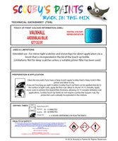 Touch Up Paint Instructions for use Vauxhall Astra Vxr Ardenblau/Blue Code 82T/12U/291