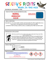 Touch Up Paint Instructions for use Vauxhall Combo Arubablau/Blue Code 20A/24L/08H