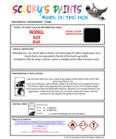 Touch Up Paint Instructions for use Vauxhall Catera Black Code 80L/200