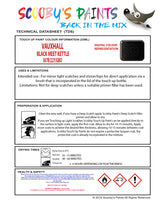 Touch Up Paint Instructions for use Vauxhall Astra Sports Tourer Black Meet Kettle Code 507B/22Y/Gbo