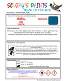 Touch Up Paint Instructions for use Vauxhall Arena Blau Code 32U/423/24U