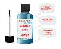 paint code location Vauxhall Crossland X Blue Reef Code Gpt/22Z