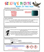 Touch Up Paint Instructions for use Vauxhall Astra Blue Verde Code 30D/2Du/37Q