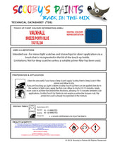 Touch Up Paint Instructions for use Vauxhall Kadett Breeze/Porto Blue Code 15U/15L/264