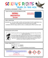 Touch Up Paint Instructions for use Vauxhall Midi Breeze/Porto Blue Code 15U/15L/264