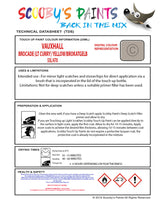 Touch Up Paint Instructions for use Vauxhall Corsa Brocade (Lt Curry) Yellow/Brokatgelb Code 53L/470