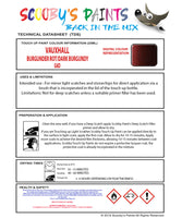 Touch Up Paint Instructions for use Vauxhall Antara Burgunder Rot/Dark Burgundy Code G6D