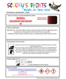 Touch Up Paint Instructions for use Vauxhall Antara Burgunder Rot/Dark Burgundy Code G6D