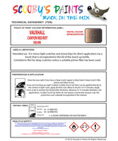 Touch Up Paint Instructions for use Vauxhall Astra Cabrio Canyon Red/Rot Code 950/498