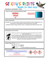 Touch Up Paint Instructions for use Vauxhall Campo Cape Blue Code 612