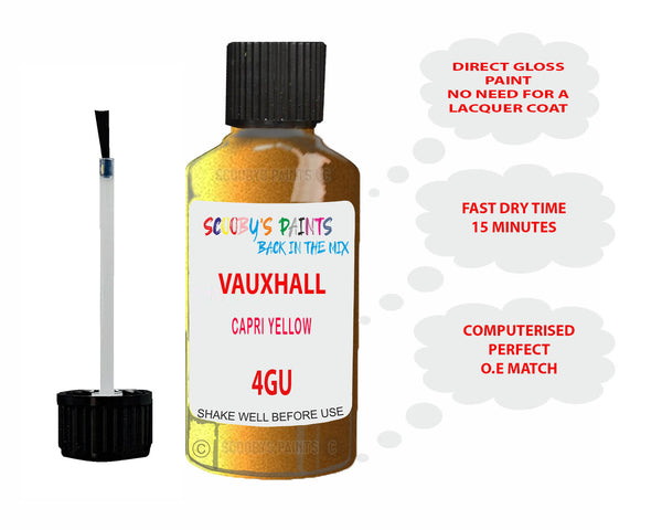 Gu Paint Code Vauxhall Astra Coupe Capri Yellow Code 4Gu Touch Up Paint – Auto Car ...