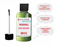 paint code location Vauxhall Coupe Carabo Verde/Green Code 389/31L
